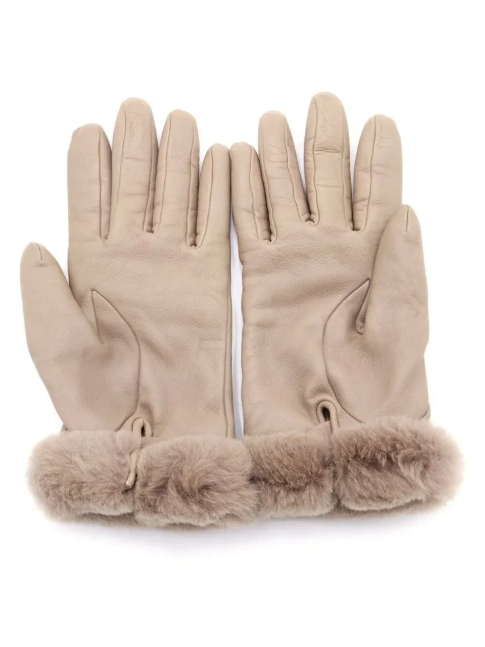 Hermes Kelly Glove Lambskin Mink Gold Beige Gloves